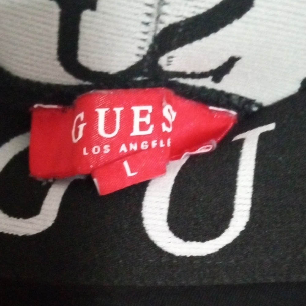 Guess Black  Ankle Leggings with White Logo - Picture 2 of 5